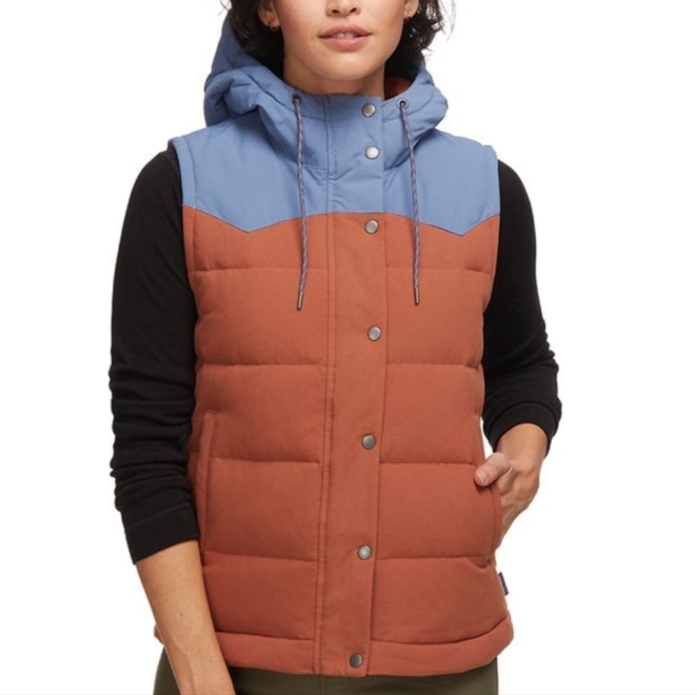 Patagonia Women's Bivy Hooded Down Vest In Sisu Brown - Picture 2 of 16